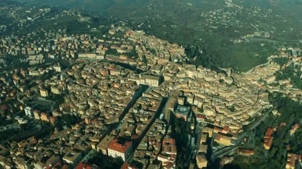 Aerial shot of the city of Perugia. Umbria, Italy — Stock Video