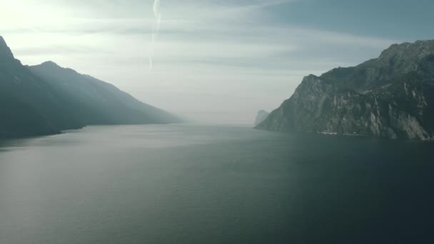 Aerial view of the nothern part of the Lake Garda, Italy — Stock Video