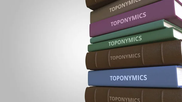 Καλύπτει το βιβλίο με τίτλο Toponymics, 3d rendering — Φωτογραφία Αρχείου