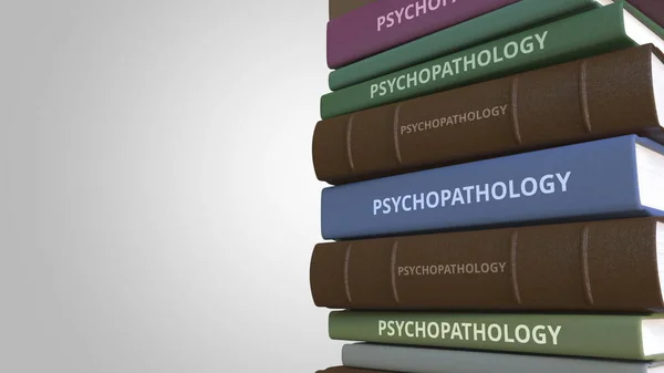 Libro con título PSYCHOPATHOLOGY, representación 3D — Foto de Stock