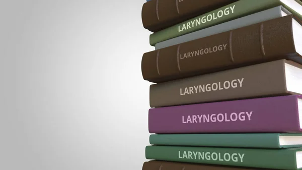 Laryngology タイトル、3 d レンダリングとブックカバー — ストック写真