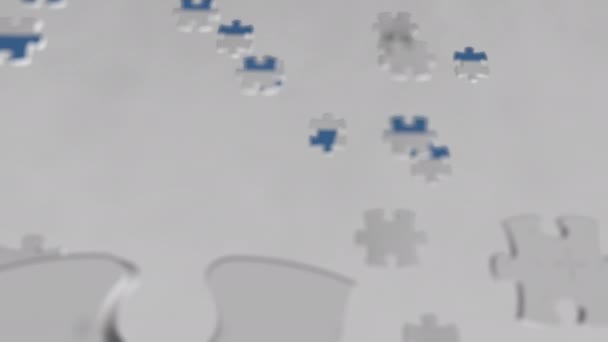 Logo des ibm aus Puzzleteilen, redaktionelle Animation — Stockvideo