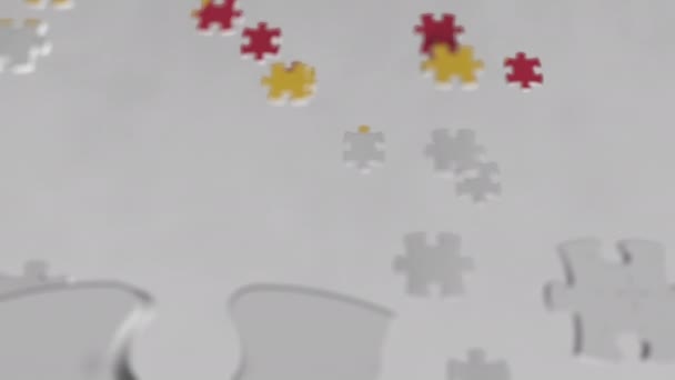 A Dhl hozzák a puzzle-darabokat, szerkesztői animáció logo — Stock videók