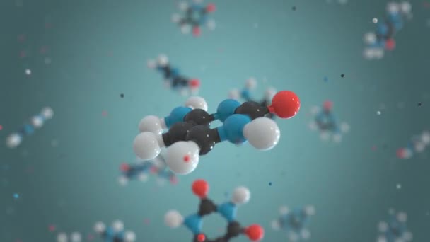 Cytosine, a part of DNA, plastic molecule model. Organic chemistry or modern medicine related loopable 3D animation — Stock Video