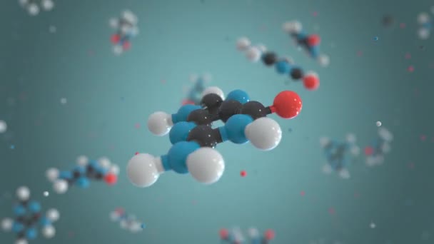 グアニン、Dna の分子模型の一部。有機化学や現代医学関連単発 3 d アニメーション — ストック動画