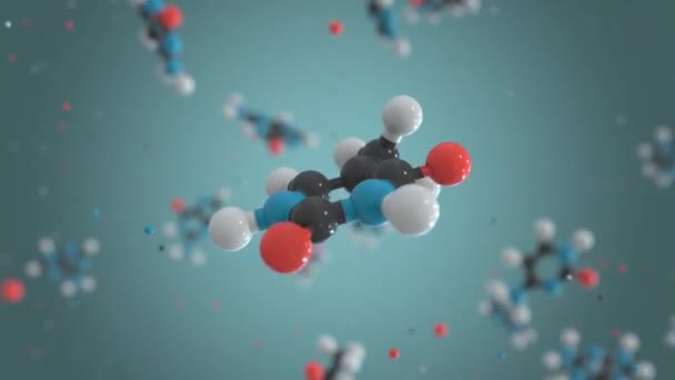 Thymine, une partie de l'ADN, modèle de molécule de plastique. Chimie organique ou médecine moderne liée à boucle animation 3D — Video