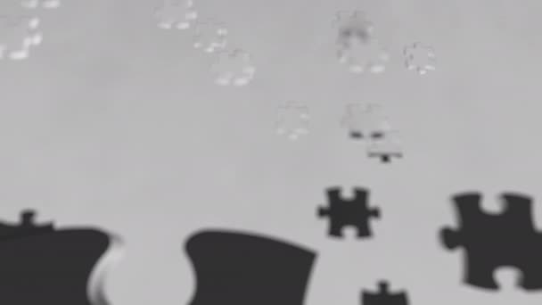 Jigsaw puzzle parçaları ile yapılmış olan Suriye bayrağı. Suriye sorun çözüm kavramsal 3d animasyon — Stok video