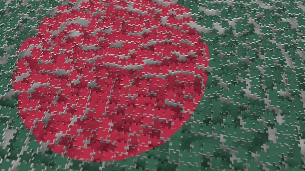 Drapeau du Bangladesh fabriqué avec des pièces de puzzle. Bangladesh solution de problème conceptuel rendu 3D — Photo