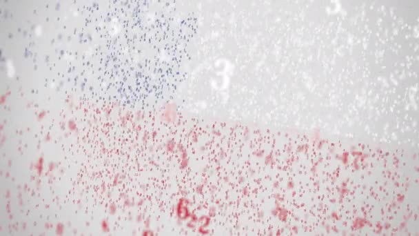 Plusieurs numéros composent le drapeau du CHILI. Animation 3D liée à la technologie numérique — Video