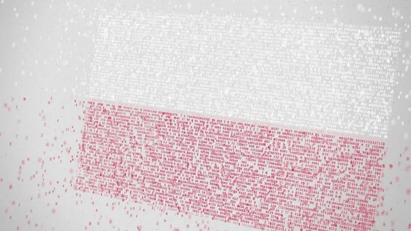 Veel getallen samenstellen vlag van Polen. Digitale technologie gerelateerde 3D-rendering — Stockfoto