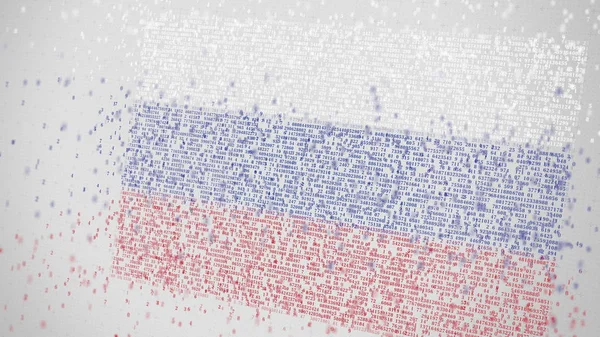 Падающие номера составляют флаг России. Концептуальная 3D рендеринг — стоковое фото