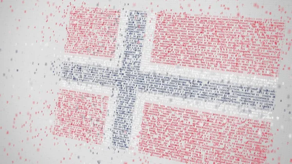 Vlag van Noorwegen maximumzuurgraad met getallen. Conceptuele 3D-rendering — Stockfoto