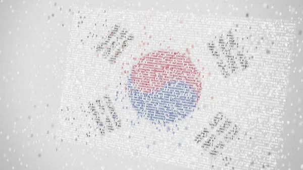 Vlag van Zuid-Korea maximumzuurgraad met getallen. Conceptuele 3D-rendering — Stockfoto