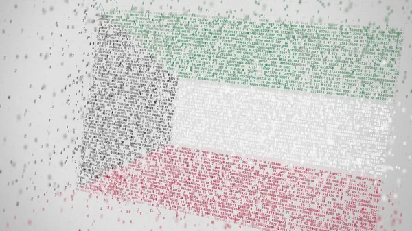 숫자와 함께 구성 되 고 쿠웨이트의 국기입니다. 디지털 경제 개념 3d 렌더링 — 스톡 사진