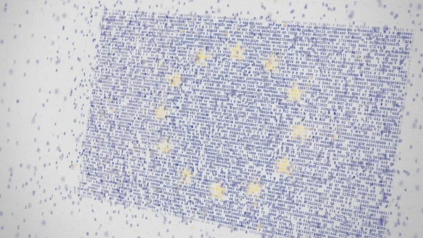 Vlajka Evropské unie Eu se skládá s čísly. Konceptuální 3d vykreslování — Stock fotografie