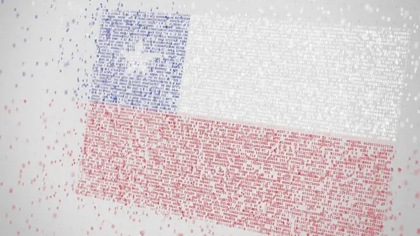Багато номерів складати прапор Чилі. Цифрова технологія пов'язані 3d-рендерінг — стокове фото