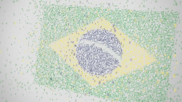 Vlag van Brazilië maximumzuurgraad met getallen. Conceptuele 3D-rendering — Stockfoto