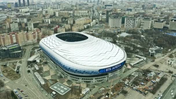 Moskova, Rusya - 23 Mart 2019. Vtb Arena, eski Dinamo Stadyumu havadan görünümü — Stok video