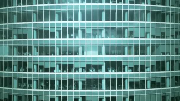 Rising aerial shot of a generic modern office skyscraper — Stock Video