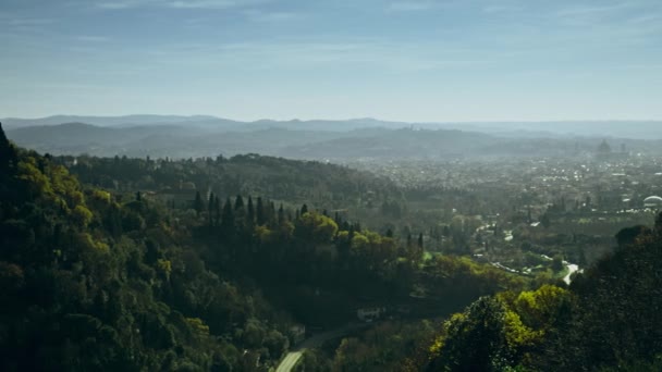 Avlägsen stad i Florens på en solig dag, Italien — Stockvideo