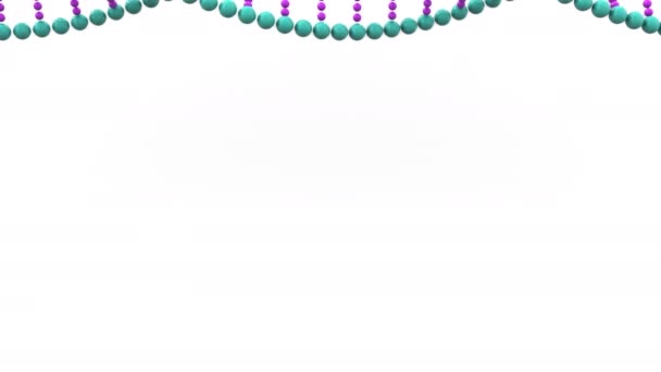 DNA-molecuul bal model valt en breekt. Genetische ziekte of onderzoek analyse gerelateerde 3D-animatie — Stockvideo