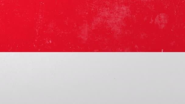 Καταστρέφει τοίχο με χειροποίητη σημαία της Ινδονησίας. Ινδονησιακά-κρίση εννοιολογική 3d animation — Αρχείο Βίντεο