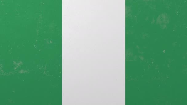 Destruyendo el muro con la bandera pintada de Nigeria. Crisis nigeriana animación conceptual 3D — Vídeo de stock