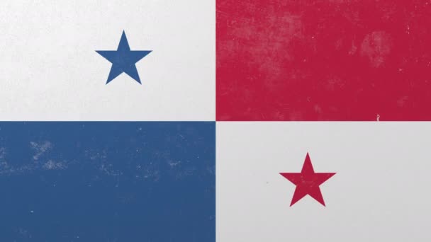 Trituración de muro de hormigón con bandera de Panamá. Crisis panameña animación conceptual 3D — Vídeo de stock