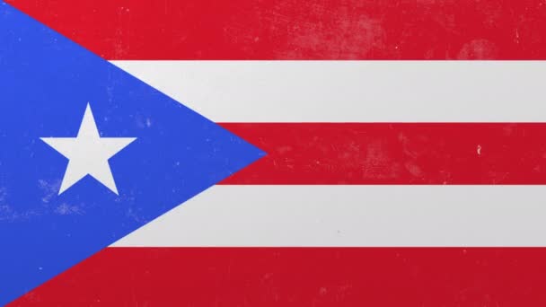 Verpletterende betonnen wand met vlag van Puerto rico. Puerto Ricaanse crisis conceptuele 3d animatie — Stockvideo