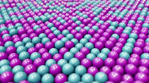 Blauwe en paarse plastic ballen, loopable Motion achtergrond — Stockvideo