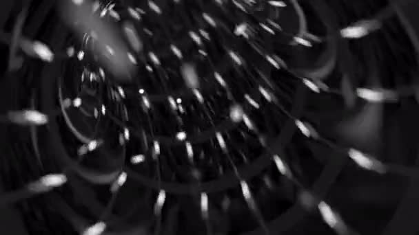 Fast flight through black and white tube or tunnel. Loopable 3D animation — Stock Video