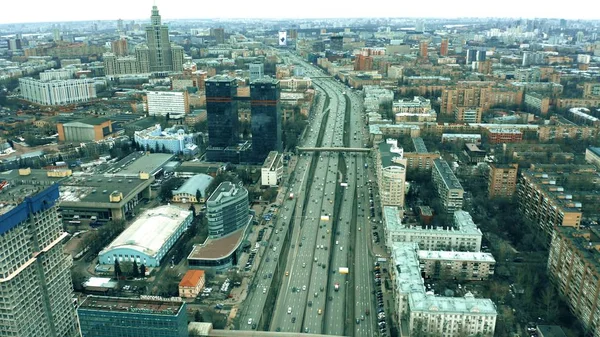 Москва, Росія-23 березня 2019. Вид з аерофотоського проспекту та північно-західної частини міста — стокове фото