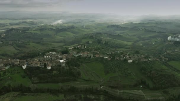 Veduta aerea del paesaggio della Toscana — Video Stock