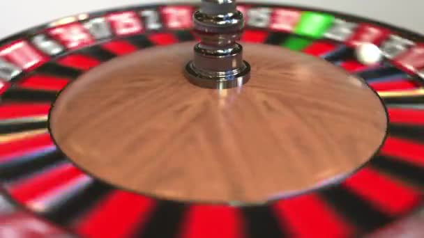 Casino roulette ruota palla colpisce 35 trentacinque nero. Animazione 3D — Video Stock