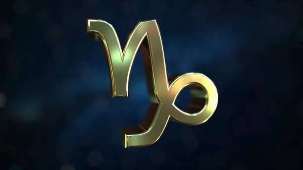 金色魔兽座十二生肖符号，3D 渲染 — 图库照片