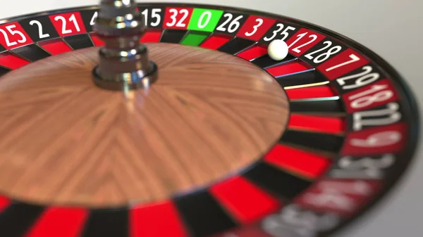 Casino roulette roue balle frappe 12 douze rouge. rendu 3D — Photo