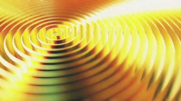 Rotating golden coil, shallow focus. Loopable 3D animation — Stock Video
