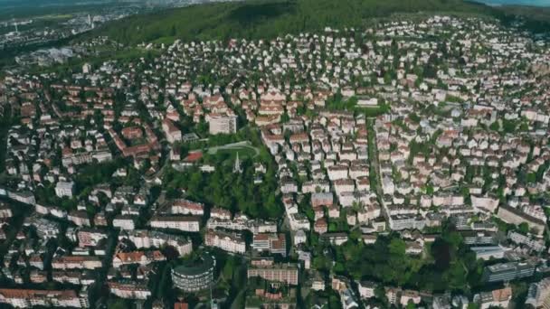 Zürih, İsviçre'deki yerleşim alanının havadan görünümü — Stok video