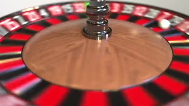 Казино рулетка колесо м'яч вражає 29 двадцять дев'ять чорних. 3D анімація — стокове відео