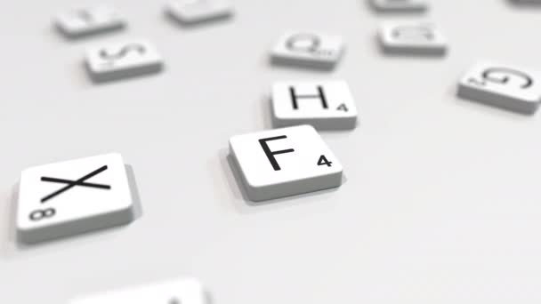 Scrabble harflerle eğlenceli kelime beste. Editoryal 3d animasyon — Stok video