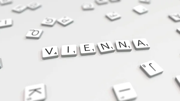 Το όνομα της Βιέννης είναι φτιαγμένο με γράμματα Σκραμπλ. Συντακτική απόδοση 3D — Φωτογραφία Αρχείου