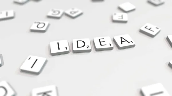 Composizione della parola IDEA con lettere scarabocchiate. Rendering editoriale 3D — Foto Stock