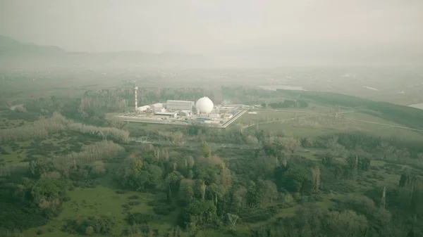SESSA AURUNCA, ITALY - DECEMBER 30, 2018. Aerial view of a Centrale Nucleare del Garigliano or Garigliano Nuclear Power Plant — Stock Photo, Image