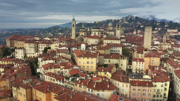 Aerial shot of historic part of Bergamo. Italy — Stock Photo, Image
