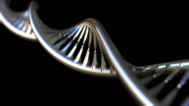 Metallic DNA model, 3D rendering clipart
