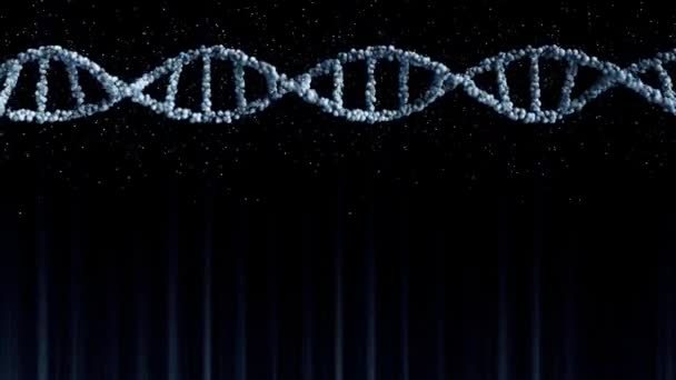 Modello di molecola di DNA blu, spazio per testo o grafica. Sfondo di movimento loop — Video Stock