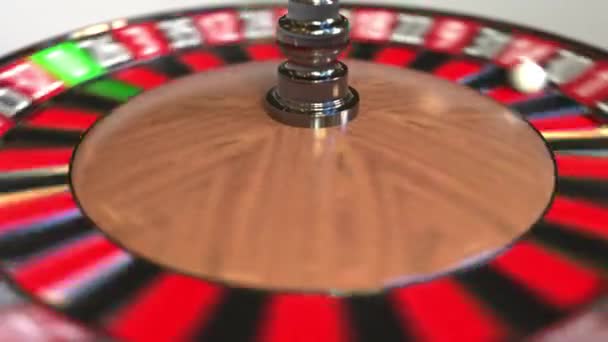 Casino ruleta bola de la rueda golpea 30 treinta negro. Animación 3D — Vídeos de Stock