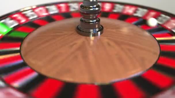 Казино рулетка колесо мяч попадает 33 тридцать три черный. 3D анимация — стоковое видео