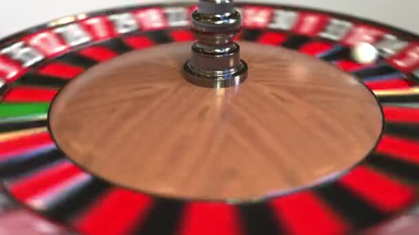 Casino roulette roue balle frappe 24 vingt-quatre noir. Animation 3D — Video