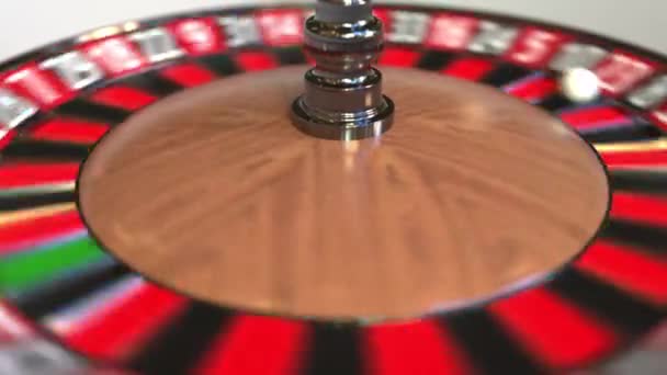 Casino roleta bola roda atinge 23 vinte e três vermelho. Animação 3D — Vídeo de Stock